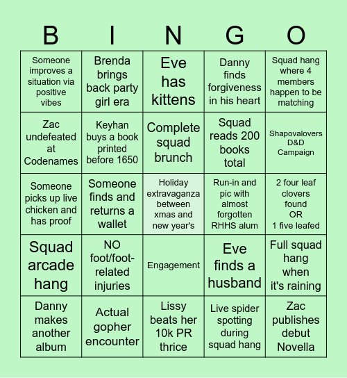 Shapovalovers 2025 Bingo Card