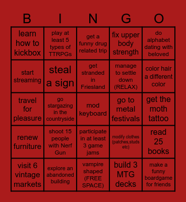 Beau's Bingo Card 2025 Bingo Card
