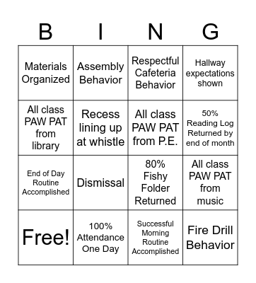 BING Bingo Card