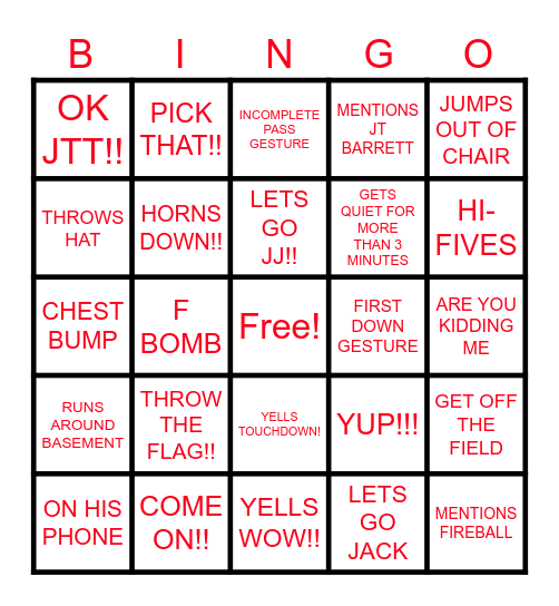 OHIO STATE BINGO "CALEB EDITION" Bingo Card