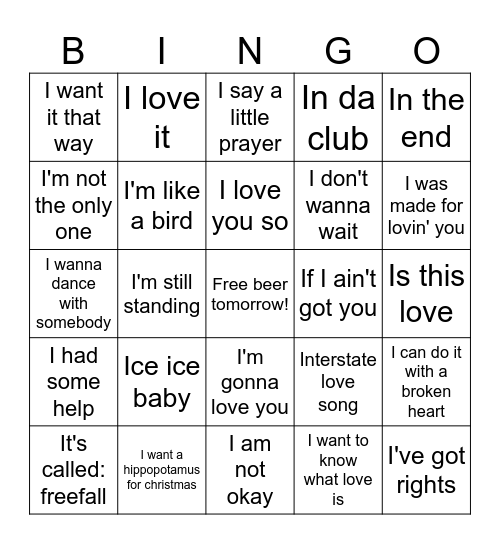 I for Isaac Bingo Card