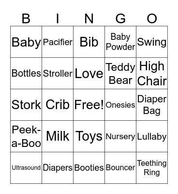 Baby Nelson Bingo Card
