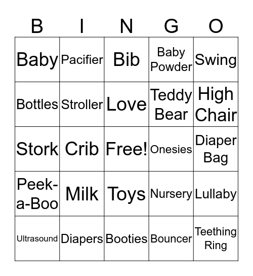 Baby Nelson Bingo Card
