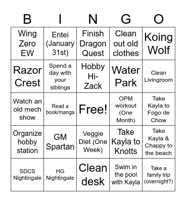 2025 Bingo Card
