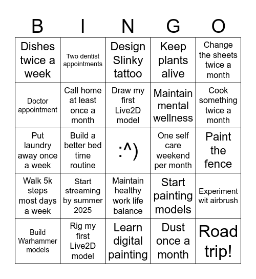 Amber’s 2025 Bingo Board Bingo Card