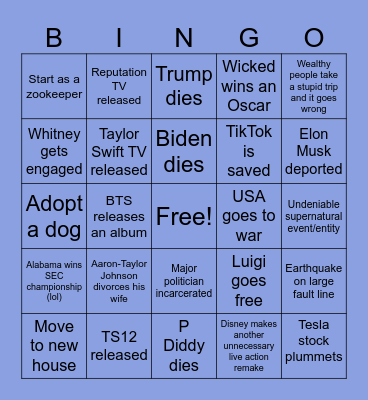 2025 Bingo Card