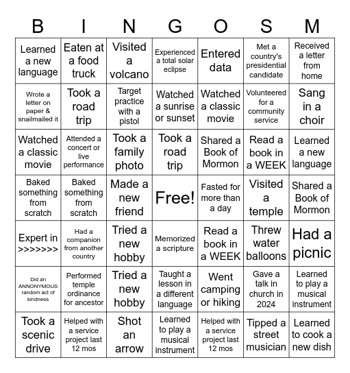 GGM SENIOR BINGO Card