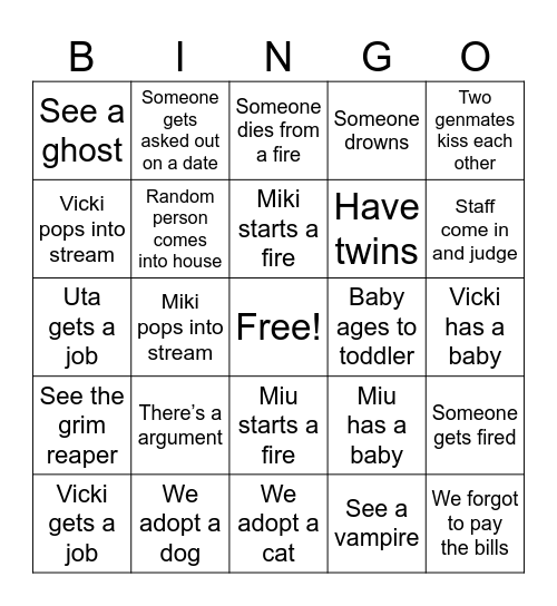 B0wz3R's #UtaBingo Card Bingo Card