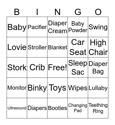 Baby Nelson Bingo Card