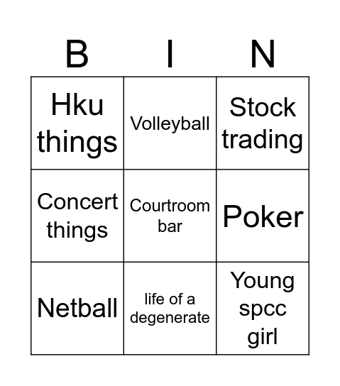 A day in sheldons life Bingo Card