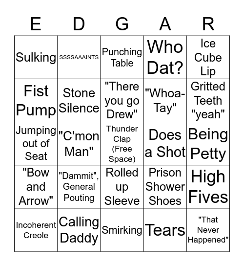 EJ Bingo Card