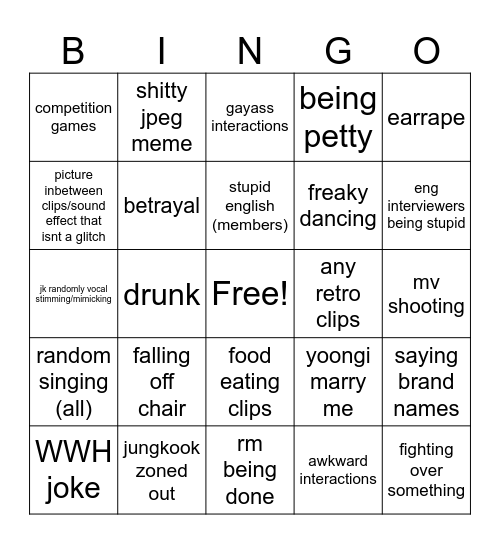 bts bingo Card