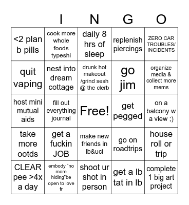 2025 BINGO CARD Bingo Card