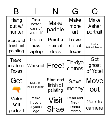 2025 New Year Bingo Card