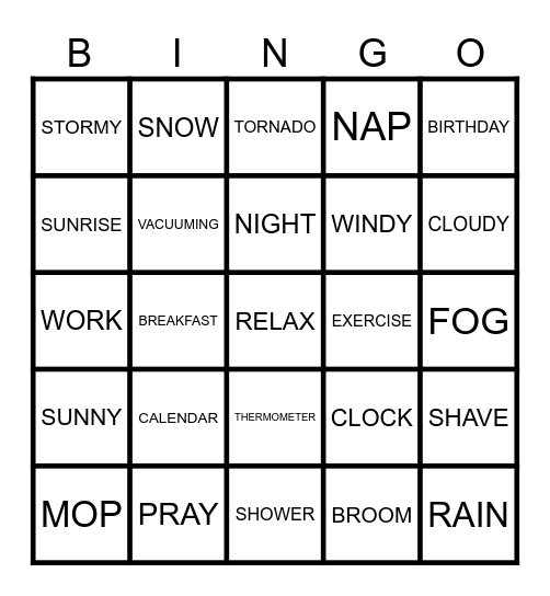 EnglishConnect 1 Lesson 13 Bingo Card