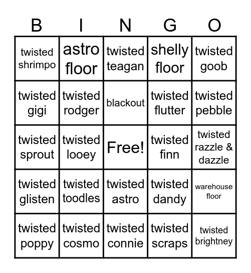 dandys world bingo time Bingo Card