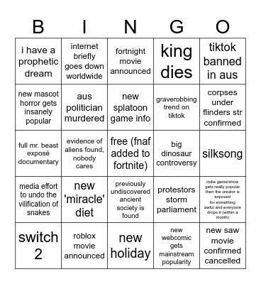 2025 bingo Card