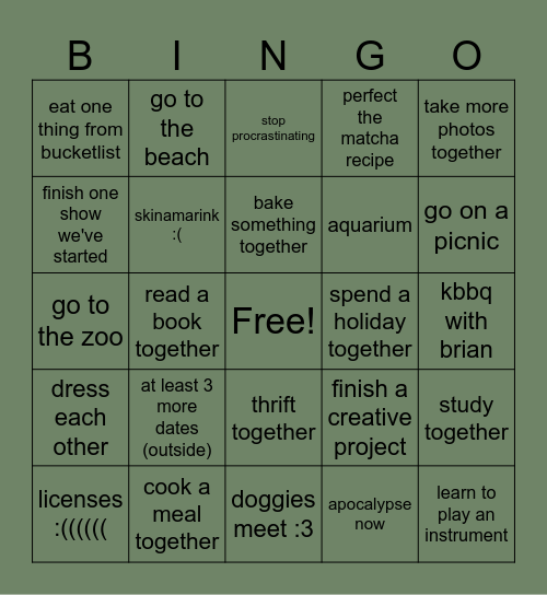 Bingo Resolutions (2025) Bingo Card