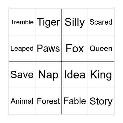 The King of the Forest Bingo Card