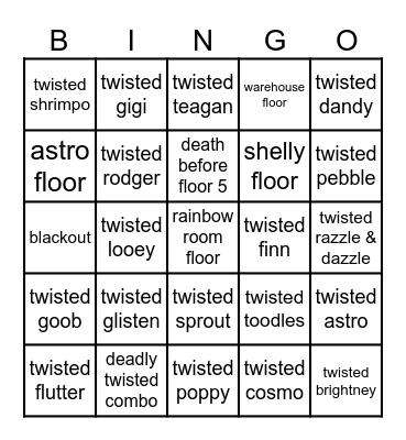 dandys world bingo time Bingo Card