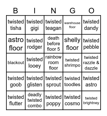 dandys world bingo time Bingo Card
