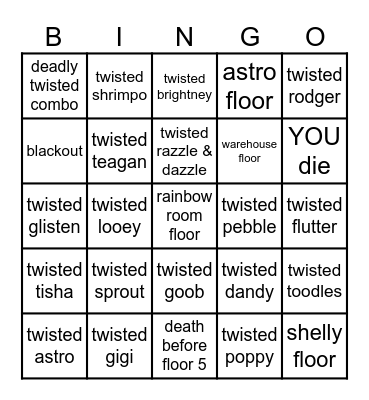 dandys world bingo time Bingo Card