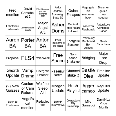 Redacted 2025 Bingo Card