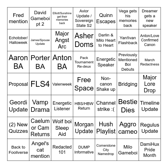 Redacted 2025 Bingo Card