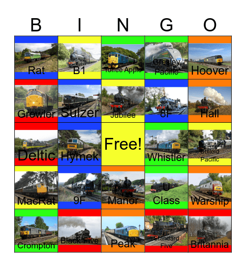 British Railways Bingo Card