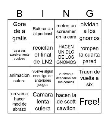 LN3 bingo Card