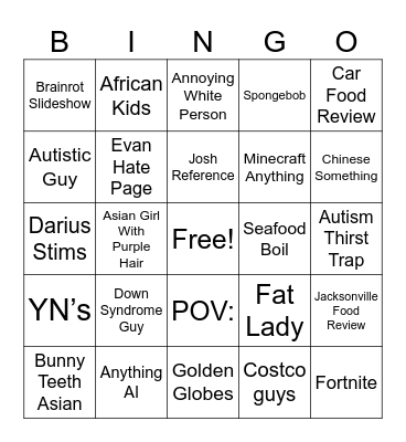 Insta Reels Bingo Card