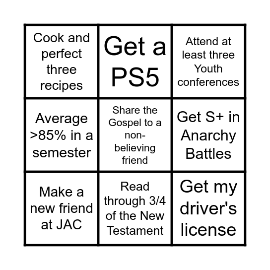 2025 Bingo Card Bingo Card