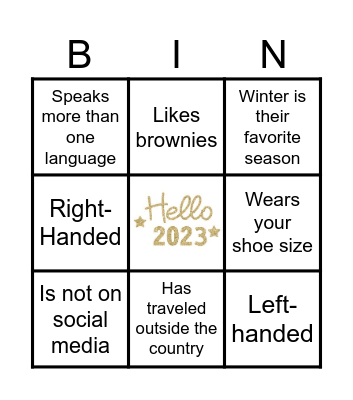 Happy New Years!! Find Someone Who: Bingo Card