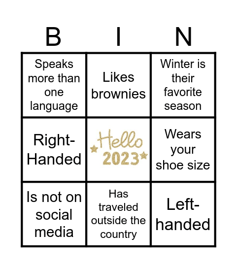 Happy New Years!! Find Someone Who: Bingo Card