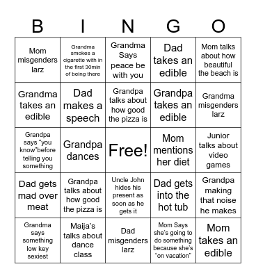 Family bingo Card