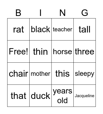 B1 R2 Bingo Card