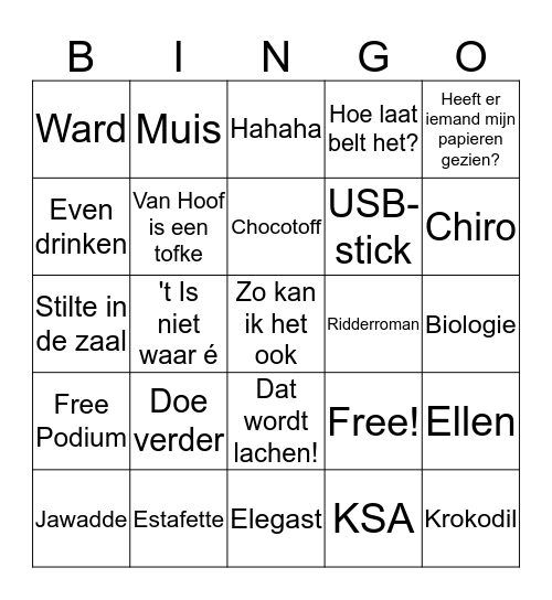 Het epische 5STWb-spel Bingo Card