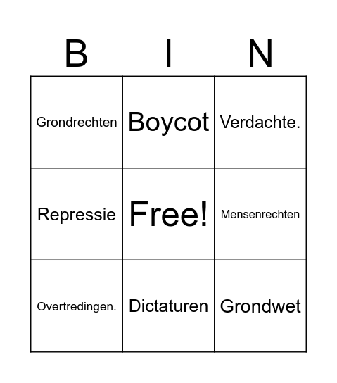 Rechtsstaat Bingo Card