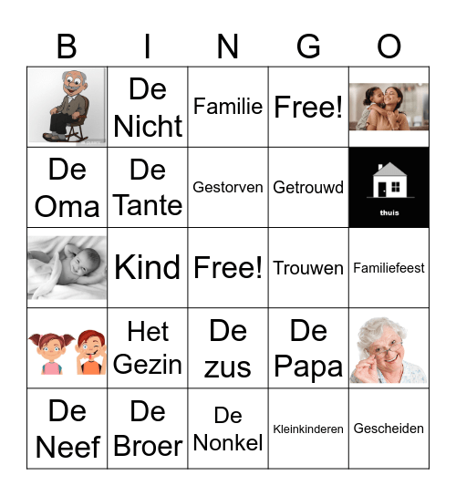 De Familie Bingo Card
