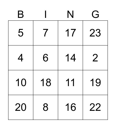 loteria sample Bingo Card