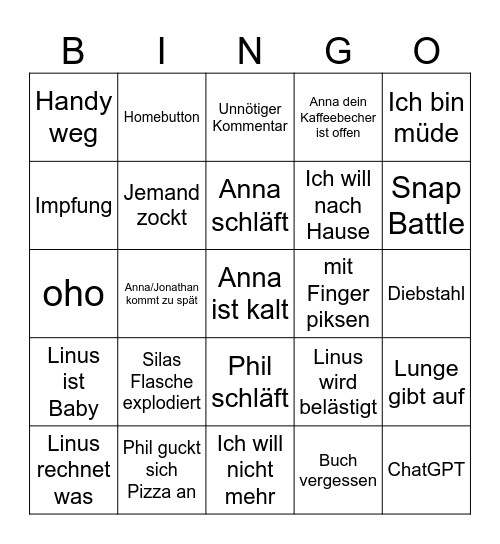 TG11c Bingo Card