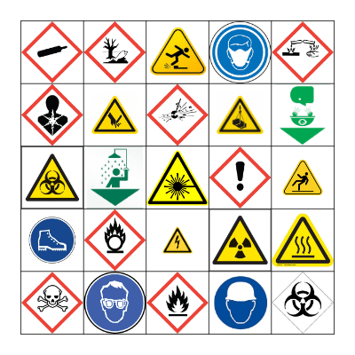 Know Your Hazards BINGO Card