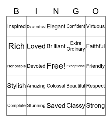 I Am His Woman Bingo Card