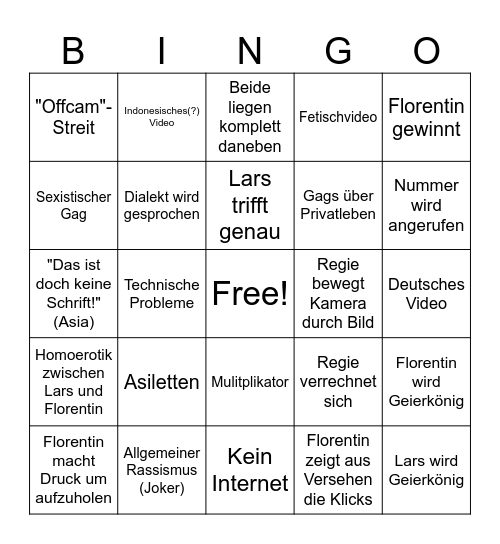 Verflixxtes Bingo S2 #17 Bingo Card