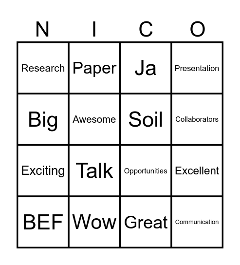 Bingo Eisenhauer Bingo Card