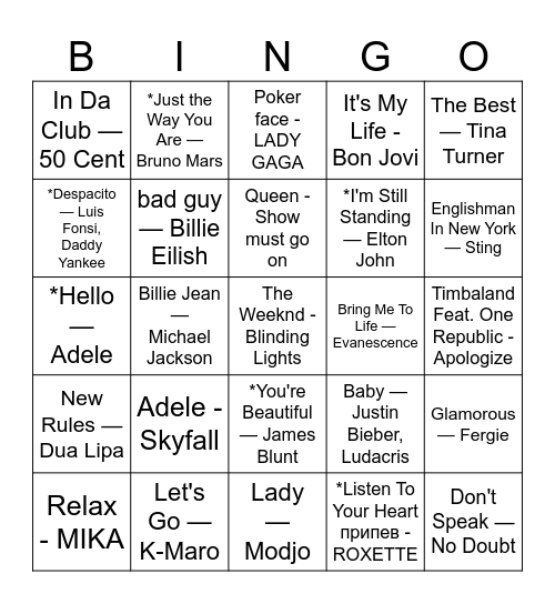 Раунд №3 Bingo Card