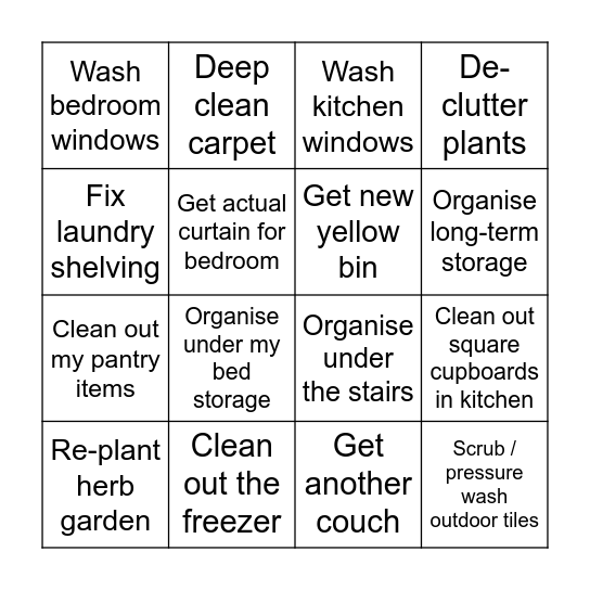 2025 Bingo - household edition Bingo Card