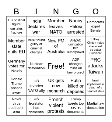 2025 Bingo Card