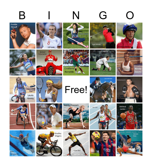 Sports Personalities Bingo Card