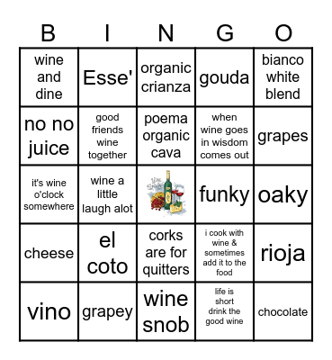 LATL FEBRUARY WINE TASTING Bingo Card